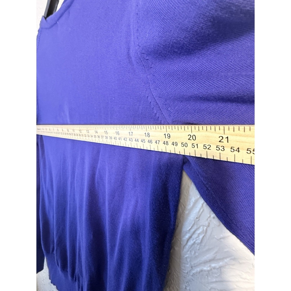 Banana Republic Women's L Purple Blue Button Front Cardigan Knit Pocket Sweater - Picture 8 of 8
